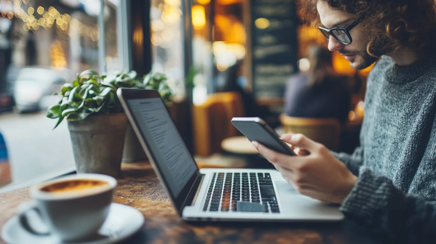 Person working on a small side business at a home desk in the evening — Kapitus article